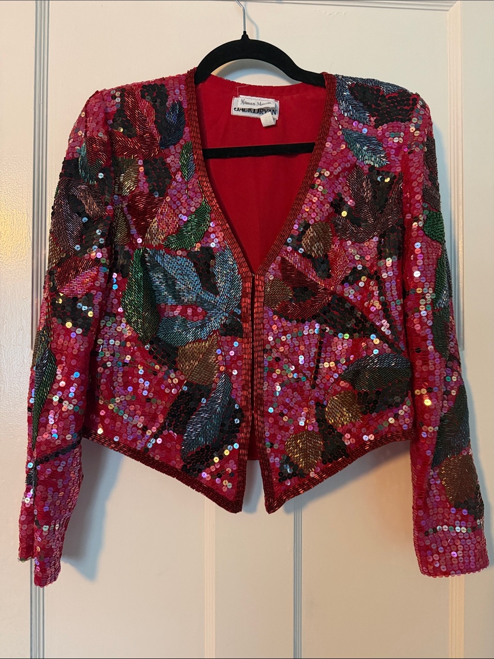 Dazzling Vintage Neiman Marcus Multicolor Sequin floral Jacket